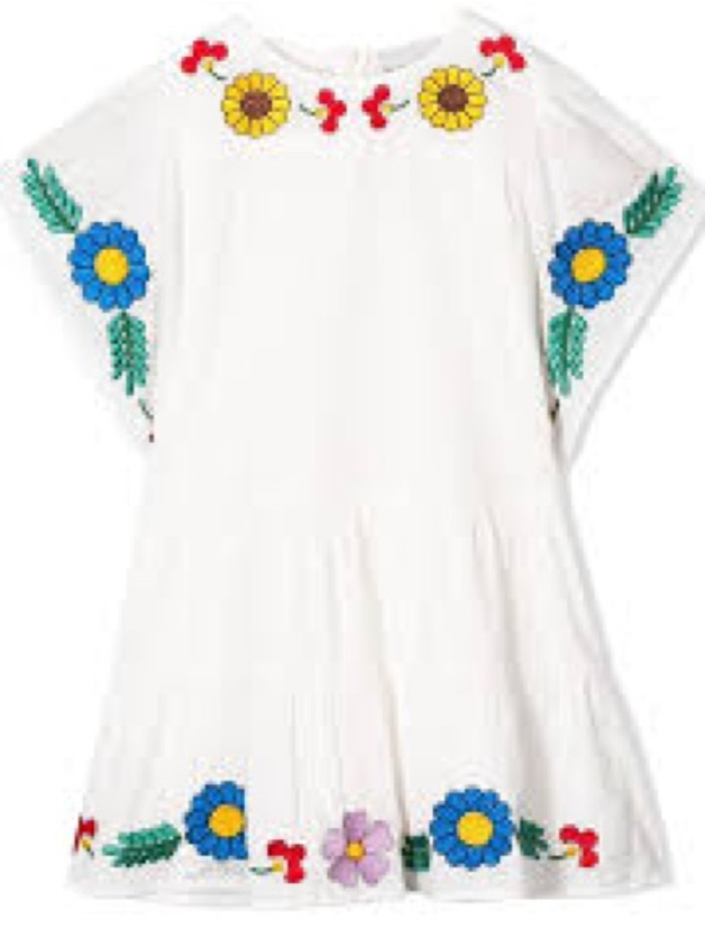 Stella McCarney Kids White Floral-Embroidered Kimono Dress, 8Y